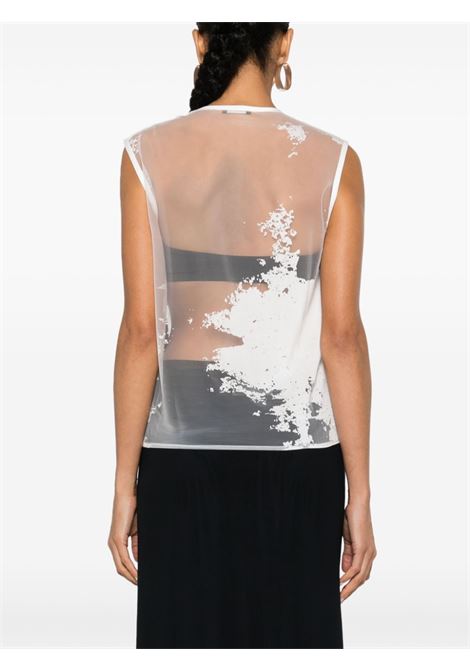 Top semi-trasparente in bianco Ann Demeulemeester - donna ANN DEMEULEMEESTER | 2401WJTO05FA440002